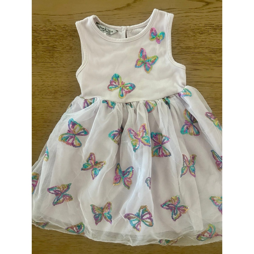 Pippa & Julie 2T Girls Butterfly Sequin Tulle Dress